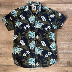 Cactus Man Navy Floral Casual Shirt size S